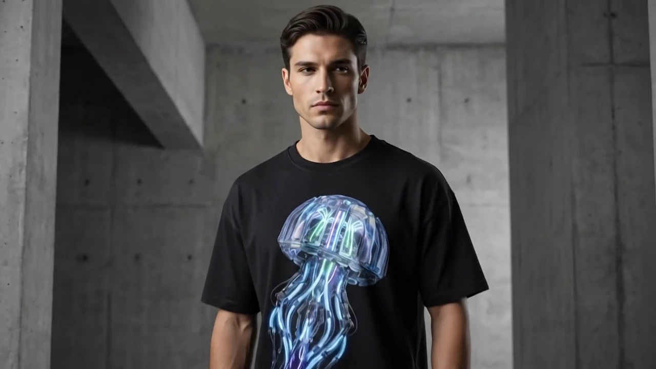 Bioluminescent Jellyfish Model Pose
