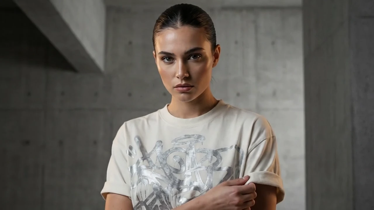 Chrome Graffiti Model Pose
